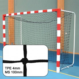 Filet de Handball PE tréssé 4 mm maille 100 simple Noir - Sporti 065208